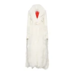 Gabriela Hearst Brymwylf Convertible Coat in White Textured Leather & Cashmere Shearling