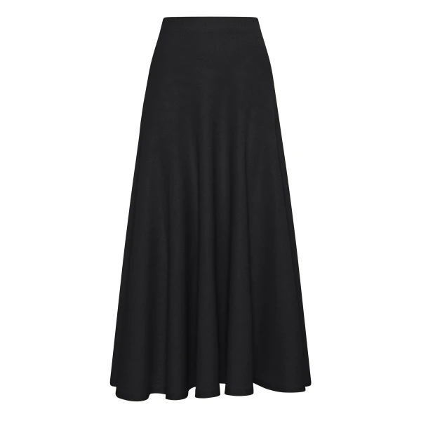 Gabriela Hearst Cairan Knit Maxi Skirt in Black Merino Wool, view 6