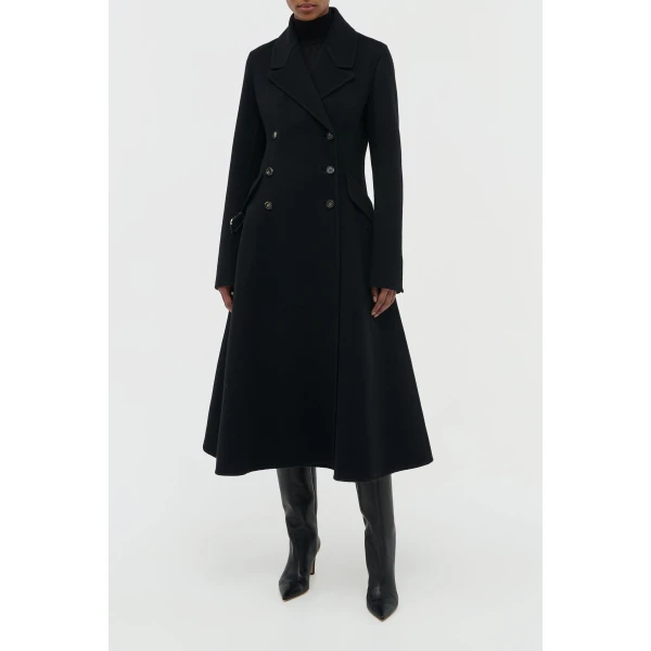 Gabriela Hearst Cantwell Coat in Black Double-face Recycled Cashmere, view 2