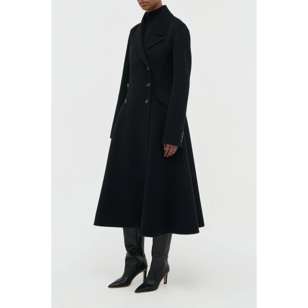 Gabriela Hearst Cantwell Coat in Black Double-face Recycled Cashmere, view 3