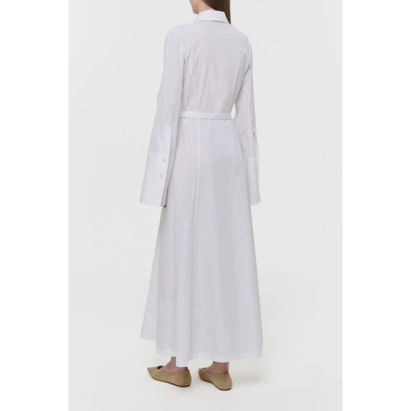 Gabriela Hearst Carmina Maxi Shirtdress in White Sea Island Cotton Dress, view 4