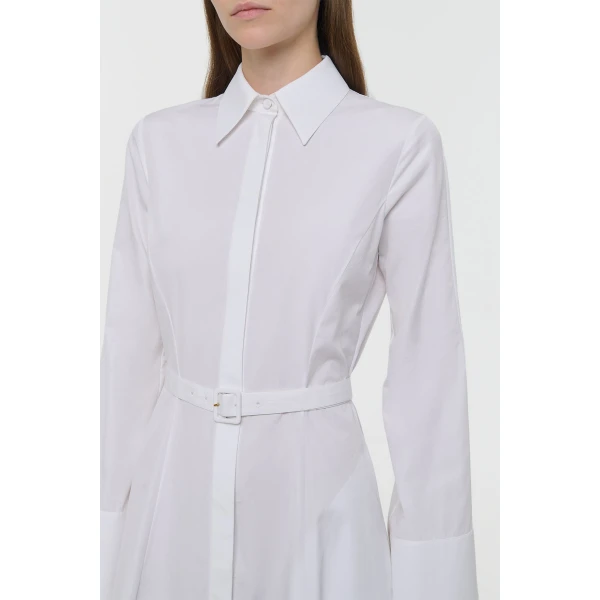 Gabriela Hearst Carmina Maxi Shirtdress in White Sea Island Cotton Dress, view 5