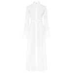 Gabriela Hearst Carmina Maxi Shirtdress in White Sea Island Cotton Dress