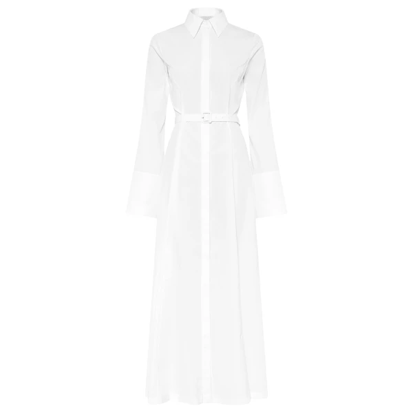 Gabriela Hearst Carmina Maxi Shirtdress in White Sea Island Cotton Dress