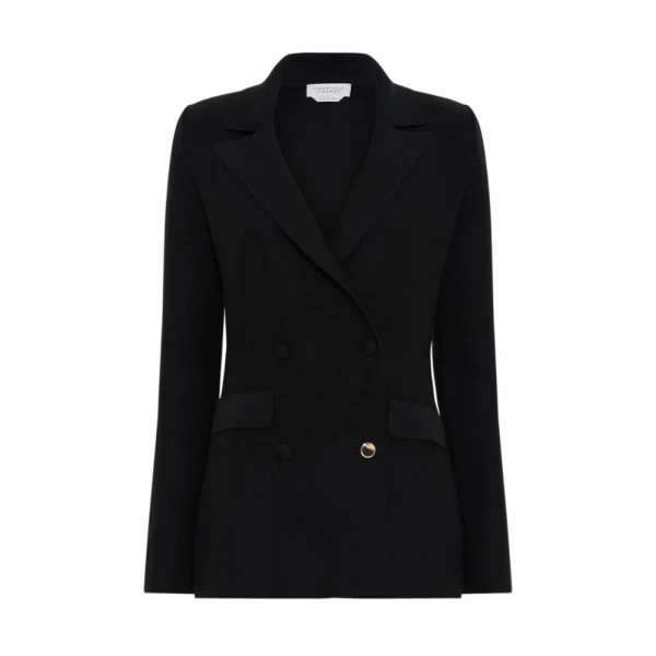 Gabriela Hearst Ceto Knit Blazer in Black Merino Wool Cashmere, view 2
