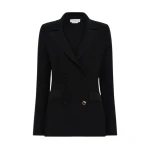 Gabriela Hearst Ceto Knit Blazer in Black Merino Wool Cashmere