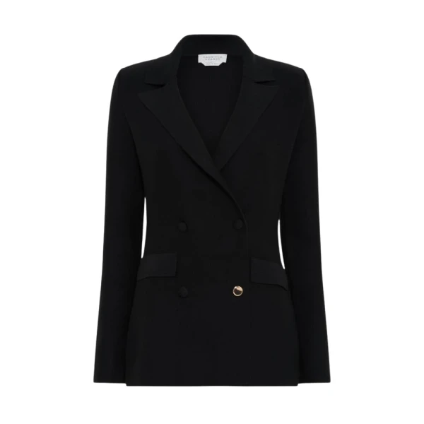Gabriela Hearst Ceto Knit Blazer in Black Merino Wool Cashmere