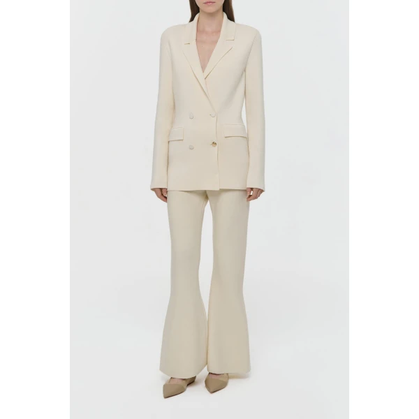Gabriela Hearst Ceto Knit Blazer in Off White Merino Wool Cashmere, view 2