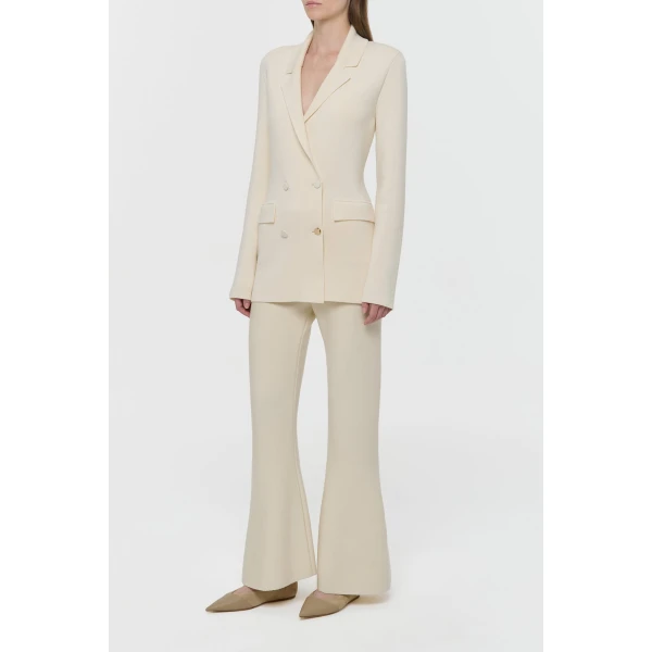 Gabriela Hearst Ceto Knit Blazer in Off White Merino Wool Cashmere, view 3