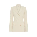 Gabriela Hearst Ceto Knit Blazer in Off White Merino Wool Cashmere