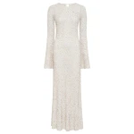 Gabriela Hearst Chandra Knit Maxi Dress in Ivory Multi Beaded Cashmere Silk