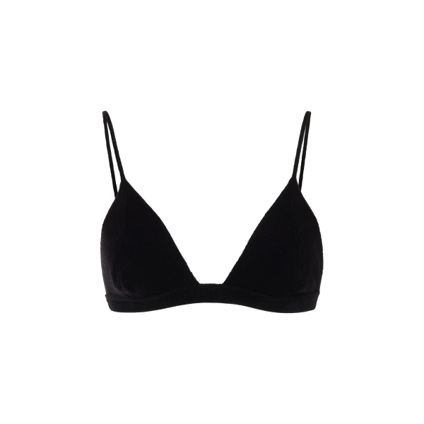 Gabriela Hearst Chevier Knit Bra in Black Merino Wool, view 3