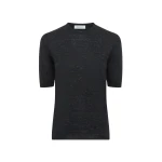 Gabriela Hearst Chryse Knit T-Shirt in Black Cashmere Silk with Hemp