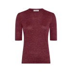Gabriela Hearst Chryse Knit T-Shirt in Bordeaux Cashmere Silk with Hemp