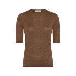 Gabriela Hearst Chryse Knit T-Shirt in Chestnut Cashmere Silk with Hemp