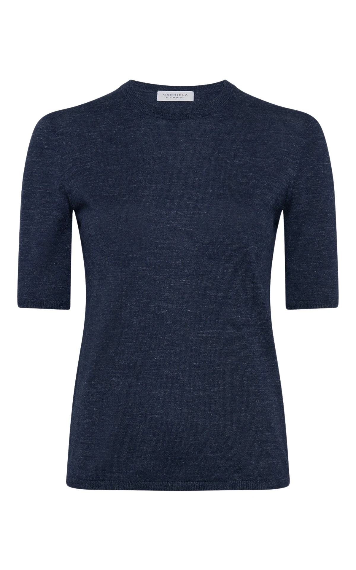 Gabriela Hearst Chryse Knit T-Shirt in Electric Navy Cashmere Silk with Hemp