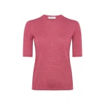 Gabriela Hearst Chryse Knit T-Shirt in Fuchsia Cashmere Silk with Hemp