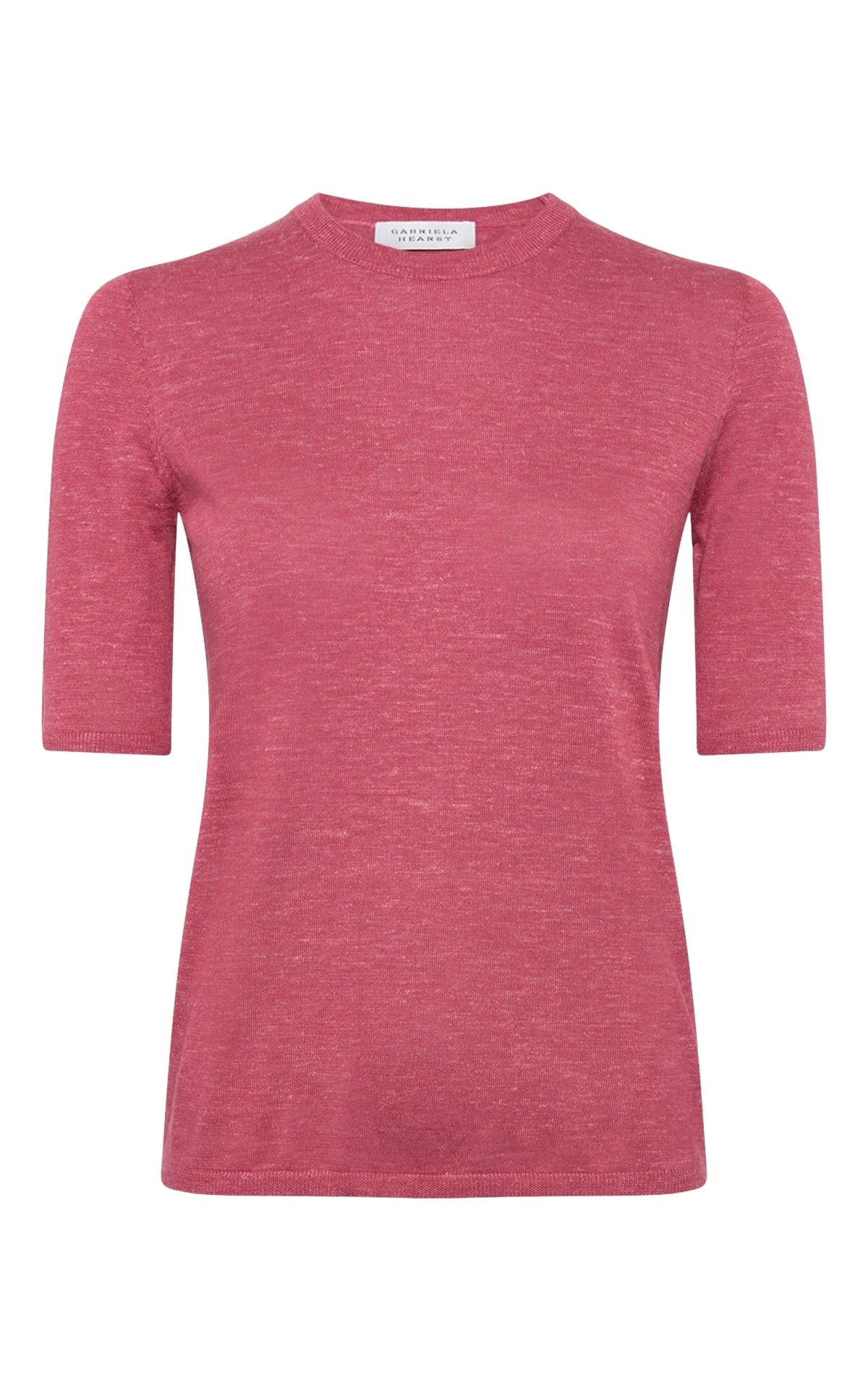 Gabriela Hearst Chryse Knit T-Shirt in Fuchsia Cashmere Silk with Hemp