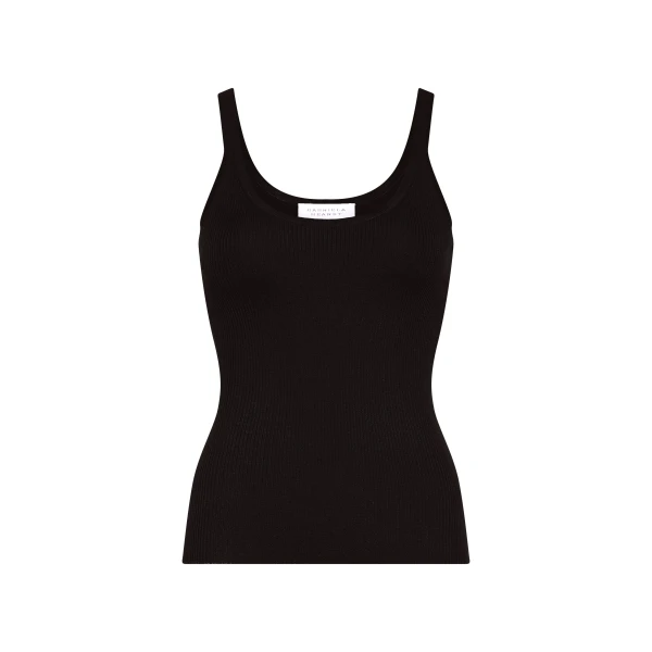 Gabriela Hearst Cinxia Knit Tank Top in Black Cashmere Silk, view 2