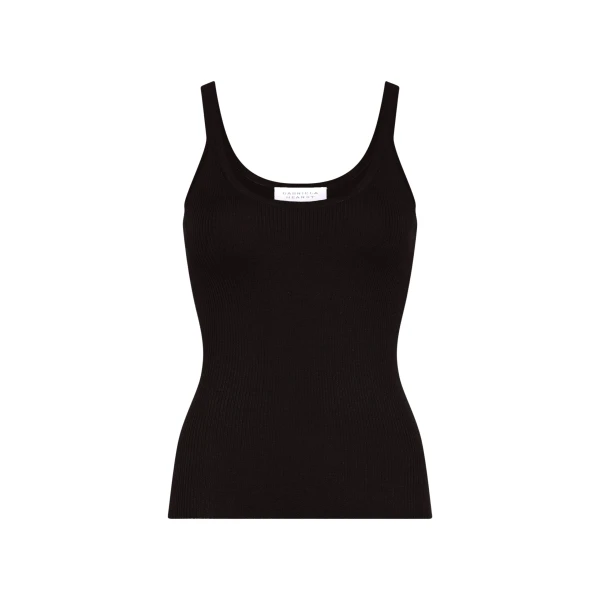 Gabriela Hearst Cinxia Knit Tank Top in Black Cashmere Silk
