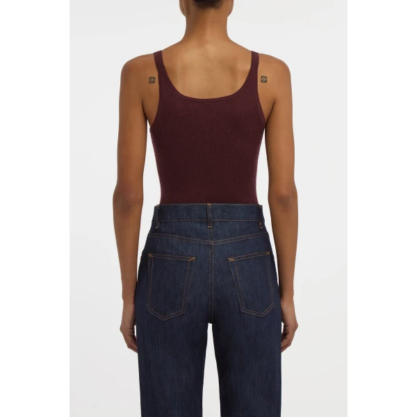 Gabriela Hearst Cinxia Knit Tank Top in Bordeaux Cashmere Silk with Hemp, view 4
