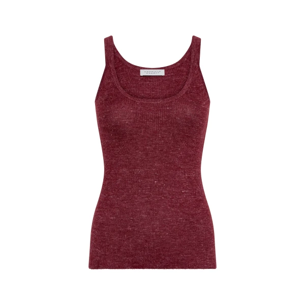 Gabriela Hearst Cinxia Knit Tank Top in Bordeaux Cashmere Silk with Hemp, view 6