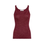 Gabriela Hearst Cinxia Knit Tank Top in Bordeaux Cashmere Silk with Hemp