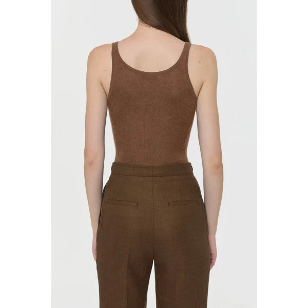 Gabriela Hearst Cinxia Knit Tank Top in Chestnut Cahmere Silk with Hemp, view 4