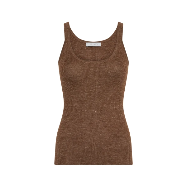 Gabriela Hearst Cinxia Knit Tank Top in Chestnut Cahmere Silk with Hemp, view 6