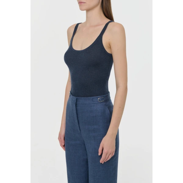 Gabriela Hearst Cinxia Knit Tank Top in Denim Cashmere Silk, view 3