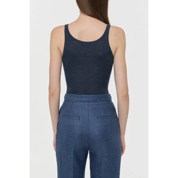 Gabriela Hearst Cinxia Knit Tank Top in Denim Cashmere Silk, view 4