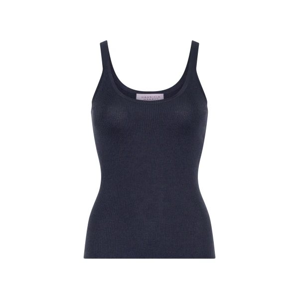 Gabriela Hearst Cinxia Knit Tank Top in Denim Cashmere Silk, view 6
