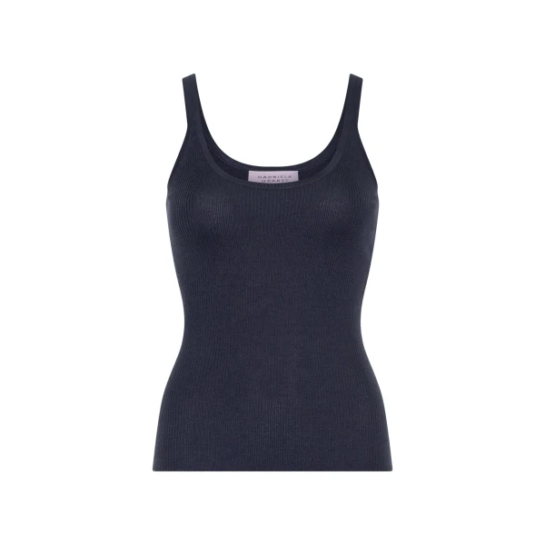 Gabriela Hearst Cinxia Knit Tank Top in Denim Cashmere Silk