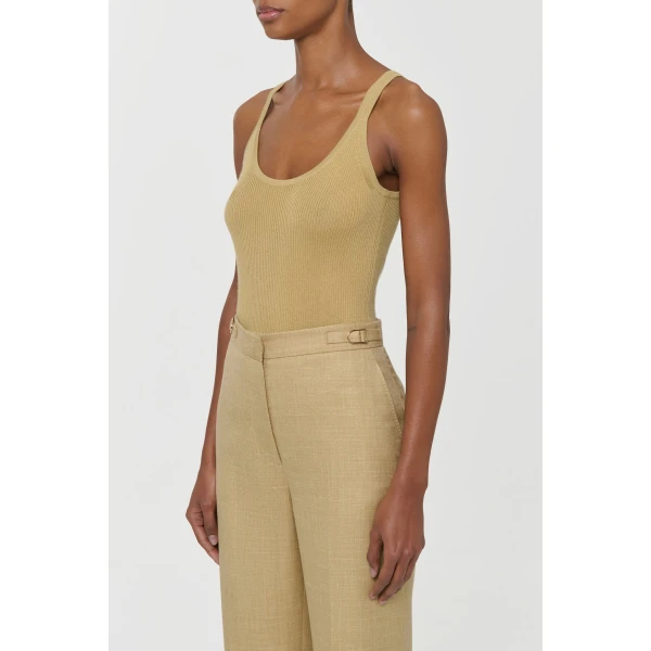 Gabriela Hearst Cinxia Knit Tank Top in Hay Cashmere Silk, view 3