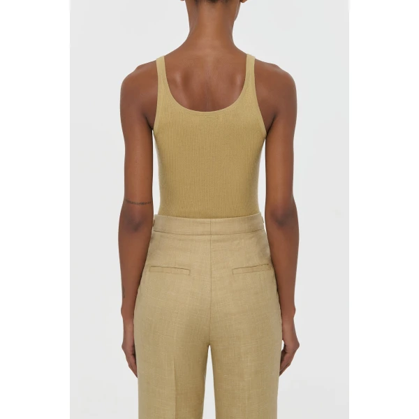 Gabriela Hearst Cinxia Knit Tank Top in Hay Cashmere Silk, view 4