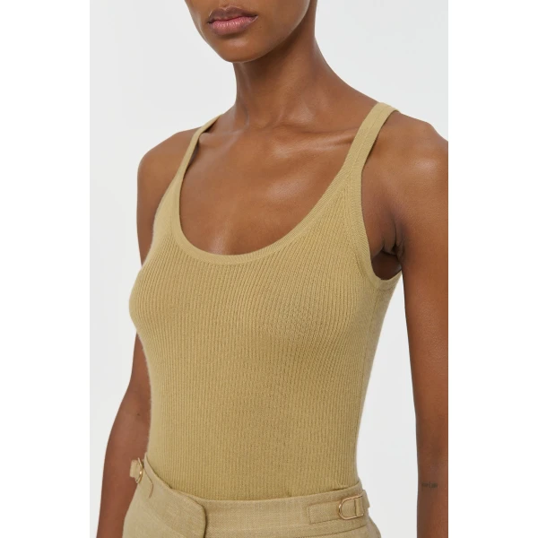 Gabriela Hearst Cinxia Knit Tank Top in Hay Cashmere Silk, view 5