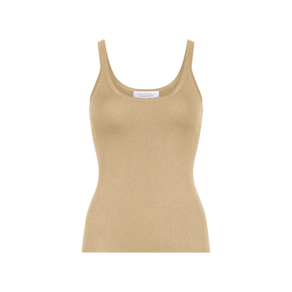 Gabriela Hearst Cinxia Knit Tank Top in Hay Cashmere Silk, view 6