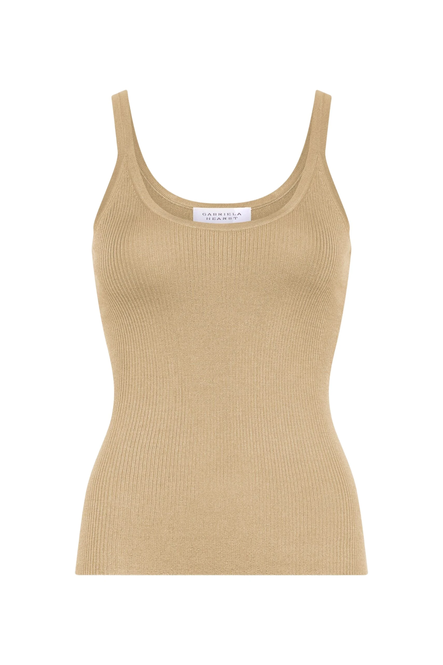Gabriela Hearst Cinxia Knit Tank Top in Hay Cashmere Silk