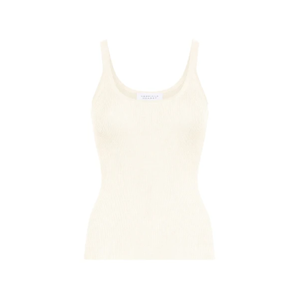 Gabriela Hearst Cinxia Knit Tank Top in Off White Cashmere Silk