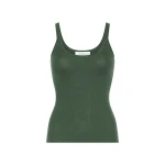 Gabriela Hearst Cinxia Knit Tank Top in Olive Cashmere Silk