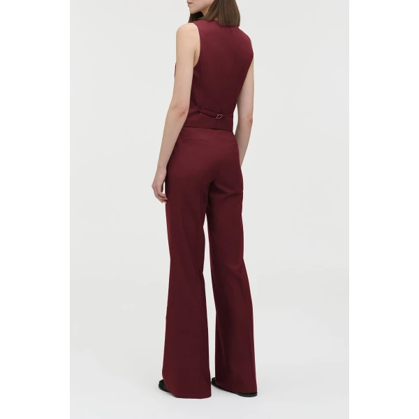 Gabriela Hearst Coleridge Vest in Bordeaux Wool Silk, view 4