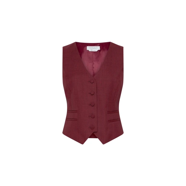 Gabriela Hearst Coleridge Vest in Bordeaux Wool Silk