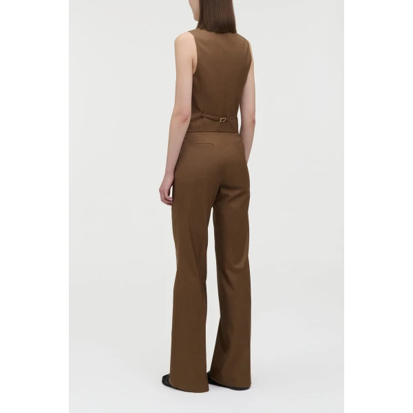 Gabriela Hearst Coleridge Vest in Chestnut Wool Silk, view 4