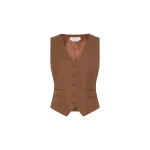 Gabriela Hearst Coleridge Vest in Chestnut Wool Silk