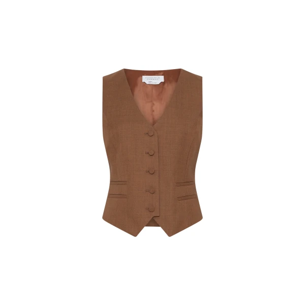 Gabriela Hearst Coleridge Vest in Chestnut Wool Silk