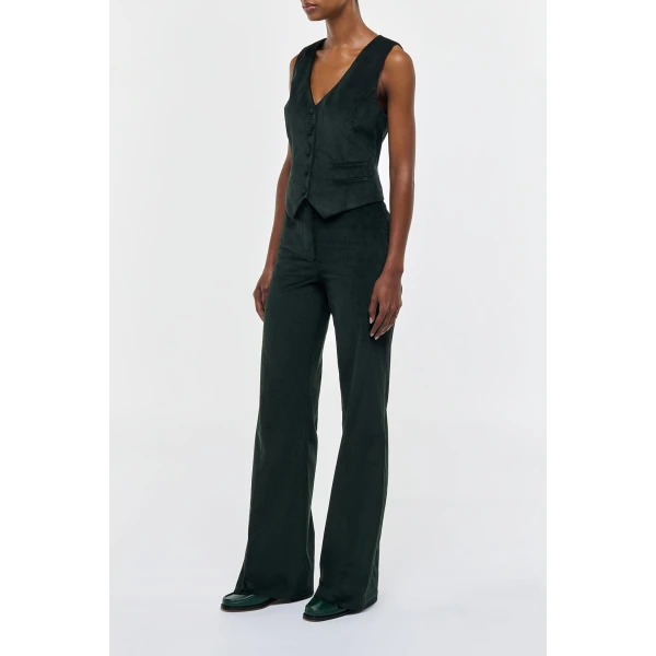 Gabriela Hearst Coleridge Vest in English Green Sea Island Cotton Corduroy, view 3