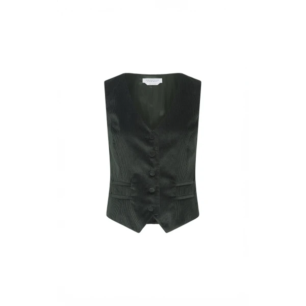 Gabriela Hearst Coleridge Vest in English Green Sea Island Cotton Corduroy, view 6