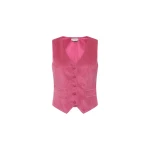 Gabriela Hearst Coleridge Vest in Fuchsia Sea Island Cotton Corduroy
