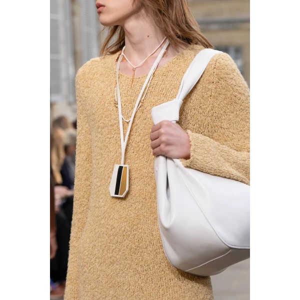 Gabriela Hearst Crescenta Knit Sweater in Hay Silk Cashmere Linen, view 3