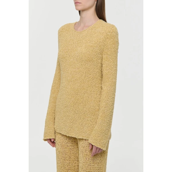 Gabriela Hearst Crescenta Knit Sweater in Hay Silk Cashmere Linen, view 5